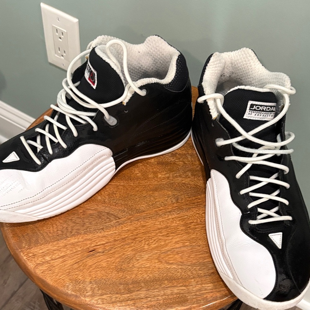 Jordan Black and White High-Top Sneakers